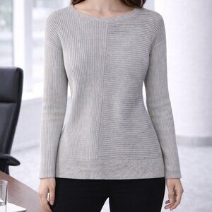 40 Banana Republic Ribbed Knit Long Sleeve Sweater | Light Grey | Women Size XS